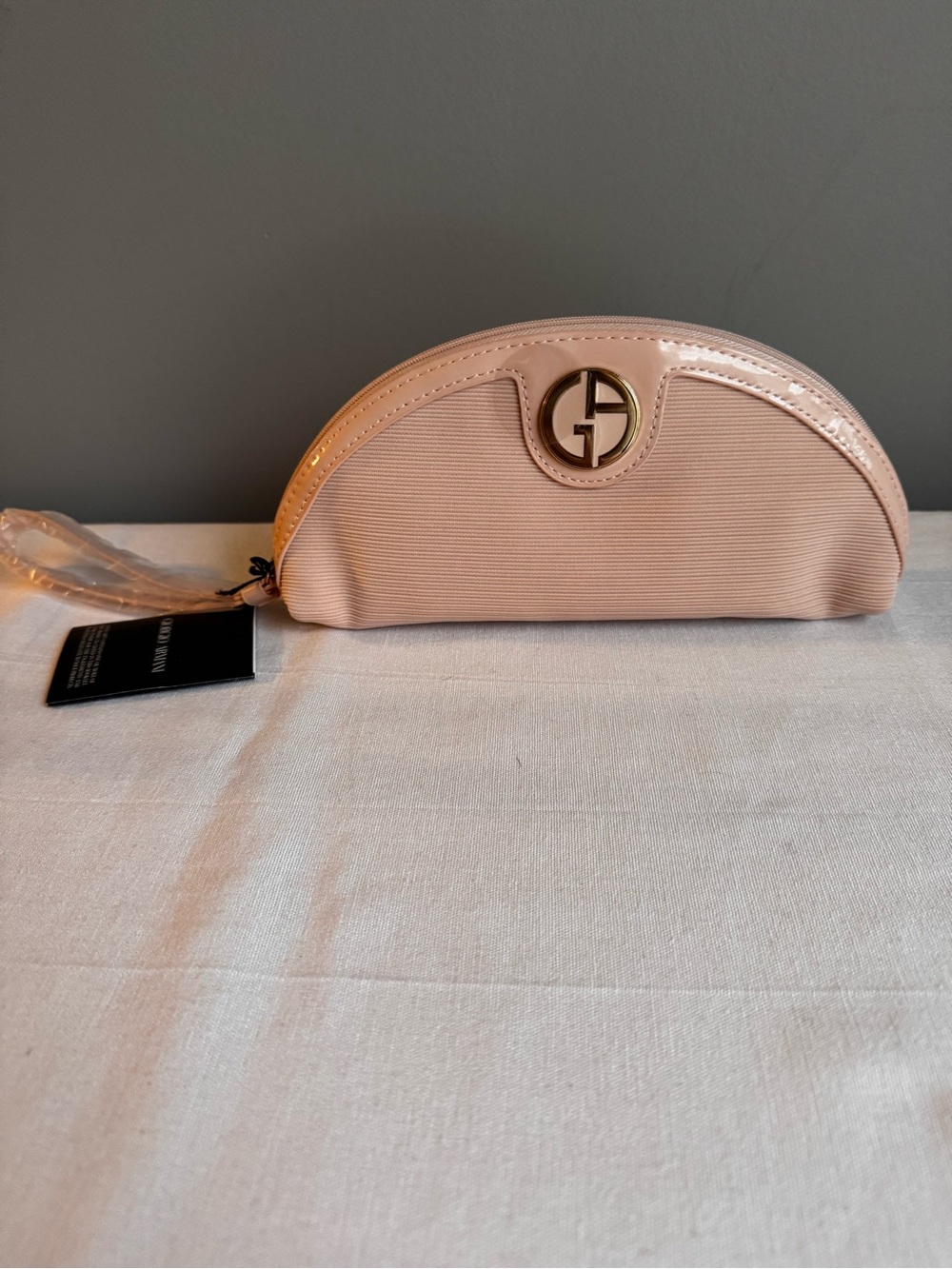 Giorgio Armani Blush Pink Half-Moon Cosmetic Case